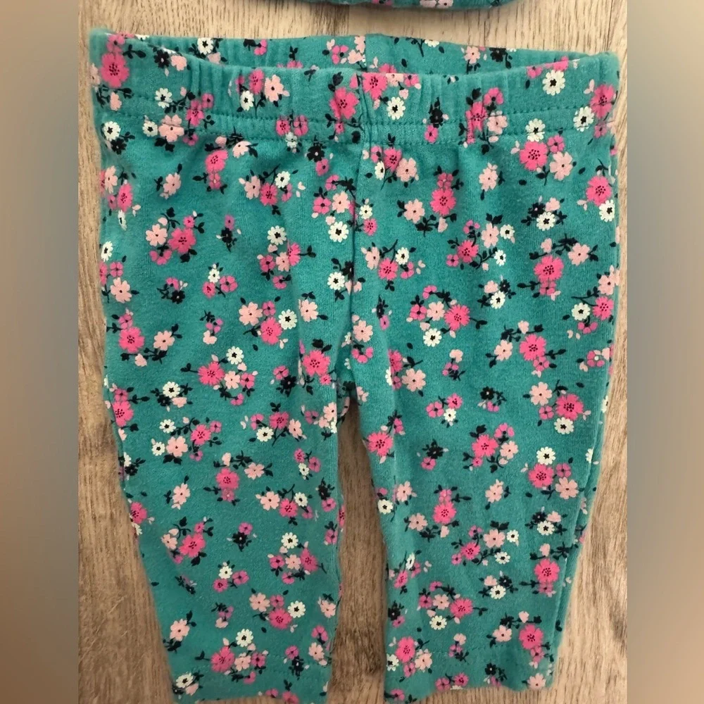 Floral Baby long sleeve onesie and Pants Set